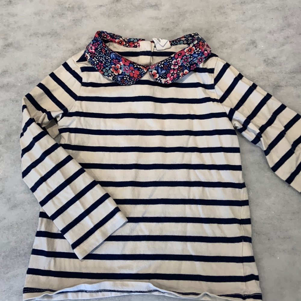 Gap girls striped shirt with floral collar